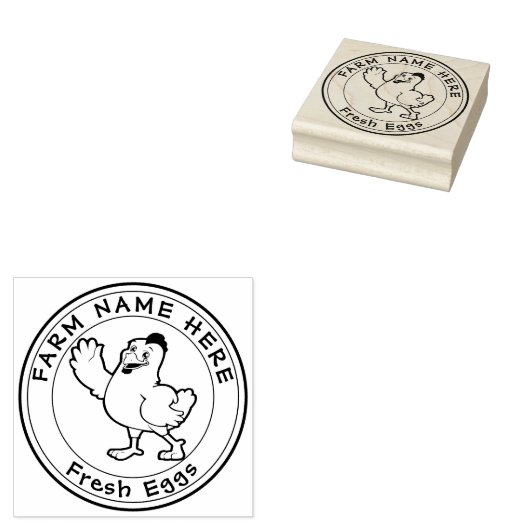 Gepersonaliseerde Kip Legt Eitjes Vers Familie Boe Rubberstempel (Gestempeld)