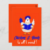 Gepersonaliseerde kip lezen kalligrafie ontwerp briefkaart (Voorkant / Achterkant)