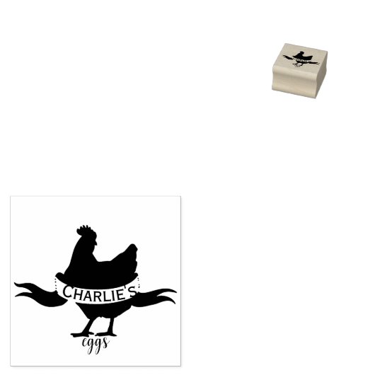 Gepersonaliseerde Kip Naam Ei Liefde Rubberstempel (Gestempeld)