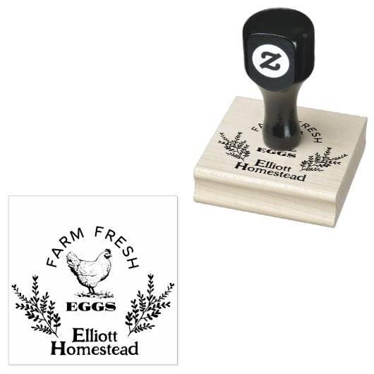 Gepersonaliseerde kippeneieren Homestead Boerderij Rubberstempel (Gestempeld)