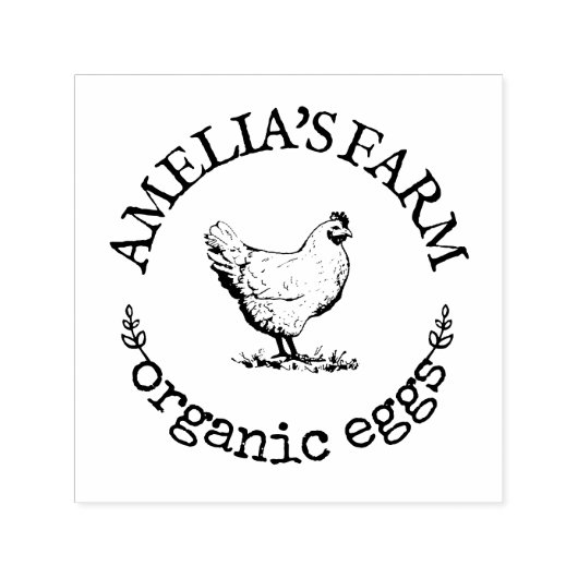 Gepersonaliseerde kippeneieren zelfinktende stempel (Design)