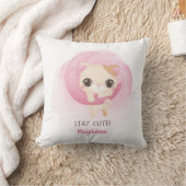 Gepersonaliseerde Kitten Custom Roze Kinderkamer D Kussen (Deken)