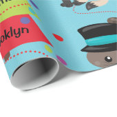 Gepersonaliseerde Kitten Kerstmis Cadeaupapier (Rol Hoek)