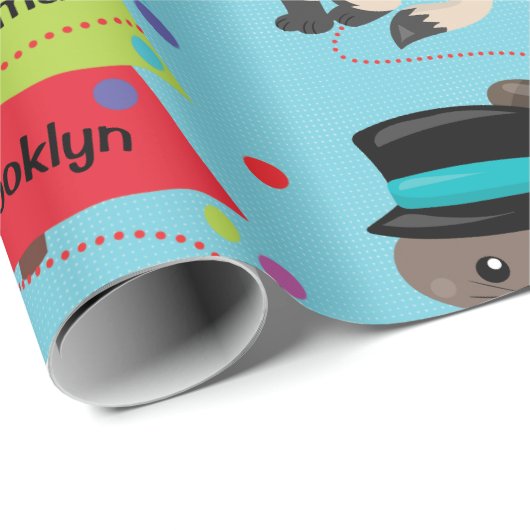 Gepersonaliseerde Kitten Kerstmis Cadeaupapier (Rol Hoek)