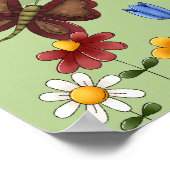 Gepersonaliseerde klare vlinder kinderslaapkamer poster (Hoek)