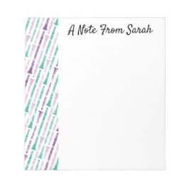 Gepersonaliseerde klarinet speler cadeau instrumen notitieblok