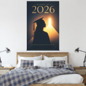 Gepersonaliseerde klas van 2026 Future Grad-ontwer Canvas Afdruk (Insitu (Slaapkamer))