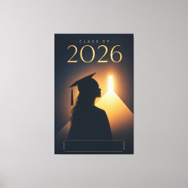 Gepersonaliseerde klas van 2026 Future Grad-ontwer Canvas Afdruk
