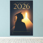 Gepersonaliseerde klas van 2026 Future Grad-ontwer Canvas Afdruk (Insitu (Houten vloer))