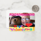 Gepersonaliseerde klasse Valentijnsdag Notitiekaartje (Voorkant / Achterkant in situ)