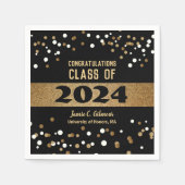 Gepersonaliseerde Klasse van 2024 Graduation Party Servet (Voorkant)