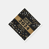 Gepersonaliseerde Klasse van 2024 Graduation Party Servet (Hoek)