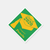 Gepersonaliseerde Klasse van 2024 Groen Goud Servet (Hoek)