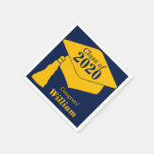 Gepersonaliseerde Klasse van 2024 Navy Gold Servet (Hoek)