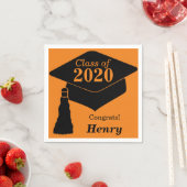 Gepersonaliseerde Klasse van 2024 Sinaasappel Zwar Servet (Insitu)