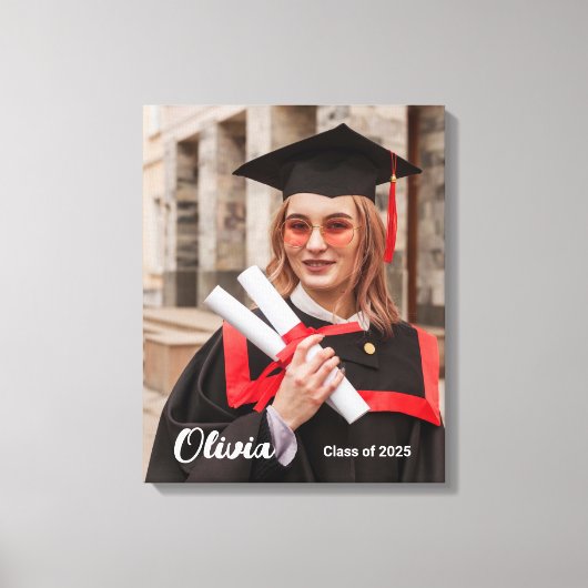 Gepersonaliseerde Klasse van 2025 Afstuderen Fotod Canvas Afdruk (Voorkant)