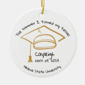Gepersonaliseerde Klasse van 2025 Afstuderen Keeps Keramisch Ornament (Voorkant)
