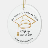 Gepersonaliseerde Klasse van 2025 Afstuderen Keeps Keramisch Ornament (Links)
