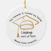 Gepersonaliseerde Klasse van 2025 Afstuderen Keeps Keramisch Ornament (Achterkant)