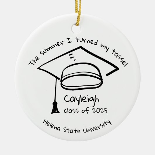 Gepersonaliseerde Klasse van 2025 Afstuderen Keeps Keramisch Ornament (Voorkant)