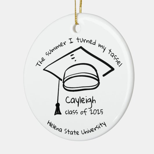 Gepersonaliseerde Klasse van 2025 Afstuderen Keeps Keramisch Ornament (Links)