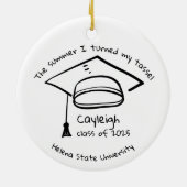 Gepersonaliseerde Klasse van 2025 Afstuderen Keeps Keramisch Ornament (Achterkant)