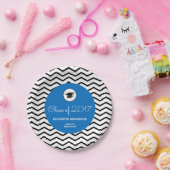 Gepersonaliseerde Klasse van 2025 Chevron Blue Afs Papieren Bordje (Feest)