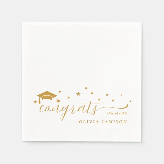Gepersonaliseerde Klasse van 2025 Graduation Party Servet (Voorkant)