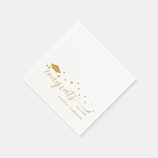 Gepersonaliseerde Klasse van 2025 Graduation Party Servet (Hoek)