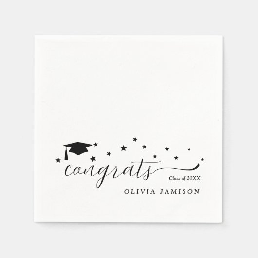 Gepersonaliseerde Klasse van 2025 Graduation Party Servet (Voorkant)