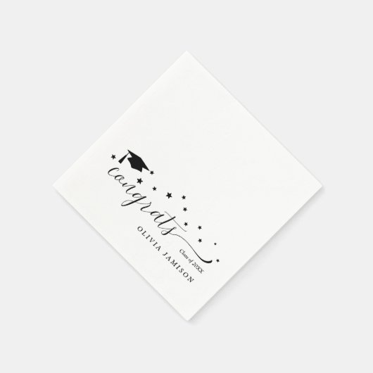 Gepersonaliseerde Klasse van 2025 Graduation Party Servet (Hoek)