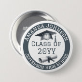 Gepersonaliseerde Klasse van Afstuderen Cap en Dip Ronde Button 7,6 Cm (Voorkant /achterkant)