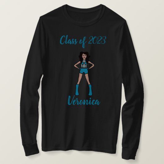 Gepersonaliseerde Klasse van Majorette Shirt Blauw (Design voorkant)