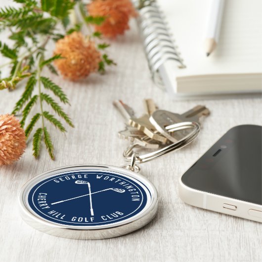 Gepersonaliseerde klassieke aangepaste golfclub ma sleutelhanger (Zijkant)