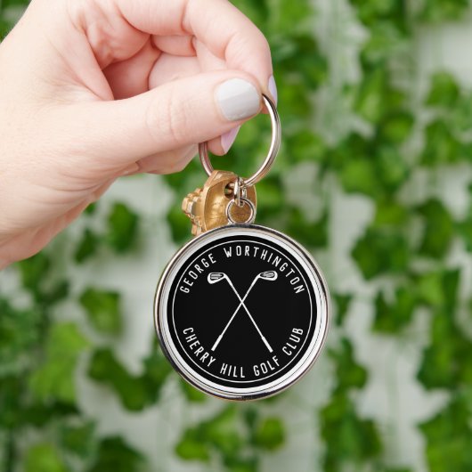 Gepersonaliseerde klassieke aangepaste golfclub zw sleutelhanger (Hand)