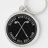 Gepersonaliseerde klassieke aangepaste golfclub zw sleutelhanger (Voorkant)