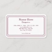 Gepersonaliseerde Klassieke Attorney Justice Schaa Visitekaartje (Achterkant)