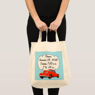 Gepersonaliseerde klassieke auto baby jongen stati tote bag