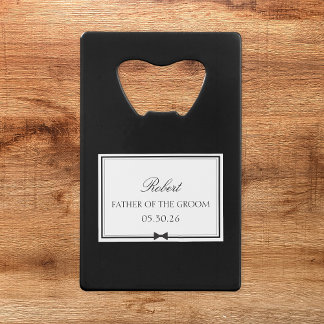 Gepersonaliseerde Klassieke Bowtie Vader van de Br Creditkaart Flessenopener
