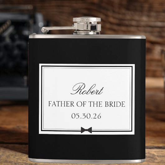 Gepersonaliseerde Klassieke Bowtie Vader van de Br Heupfles