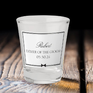 Gepersonaliseerde Klassieke Bowtie Vader van de Br Shot Glas
