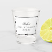 Gepersonaliseerde Klassieke Bowtie Vader van de Br Shot Glas (Voorkant)