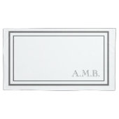 Gepersonaliseerde Klassieke Donkergrijze Monogram  Kussensloop (Voorkant)