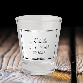 Gepersonaliseerde Klassieke Eenvoudige Bowtie Best Shot Glas