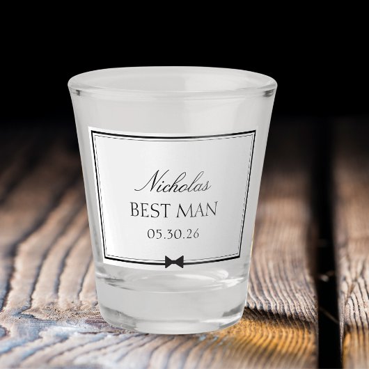 Gepersonaliseerde Klassieke Eenvoudige Bowtie Best Shot Glas