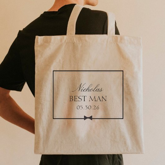 Gepersonaliseerde Klassieke Eenvoudige Bowtie Best Tote Bag