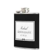 Gepersonaliseerde Klassieke Eenvoudige Bowtie Groo Heupfles (Links)