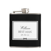 Gepersonaliseerde Klassieke Eenvoudige Bowtie Mode Heupfles (Voorkant)