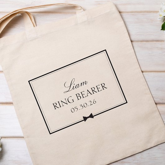 Gepersonaliseerde Klassieke Eenvoudige Bowtie Ring Tote Bag