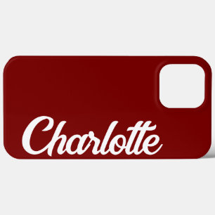 Gepersonaliseerde klassieke elegante monogram rode Case-Mate iPhone case